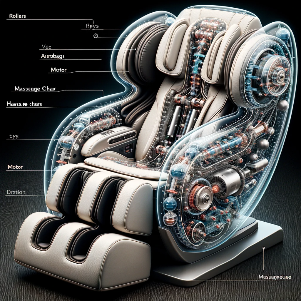  Internal mechanism of a massage chair.